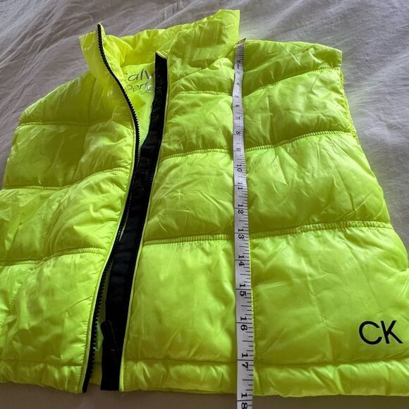 Calvin Klein Neon Yellow Puffer Vest - Picture 7 of 9
